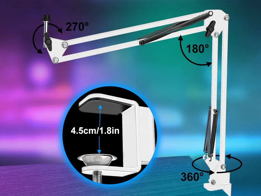 white gaming mic & stand